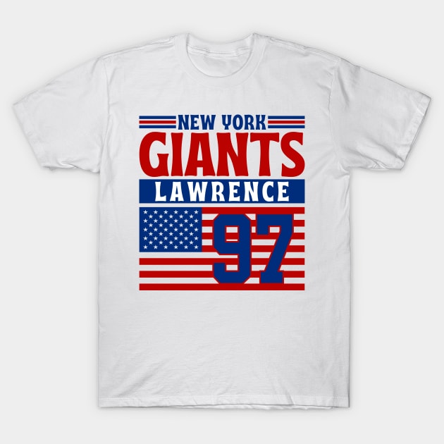 New York Giants Lawrencee 97 American Flag Football T-Shirt by Astronaut.co